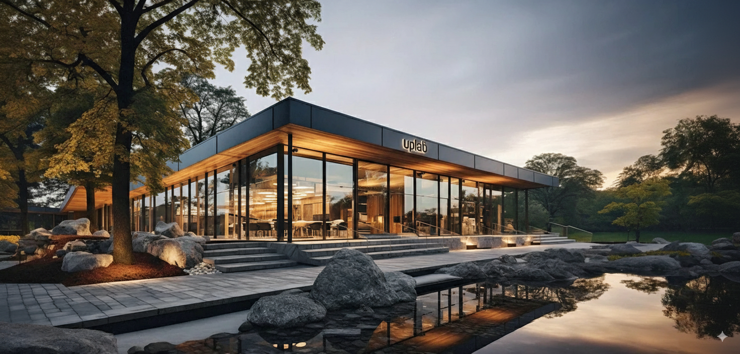 UPTab Office building surrounded by nature