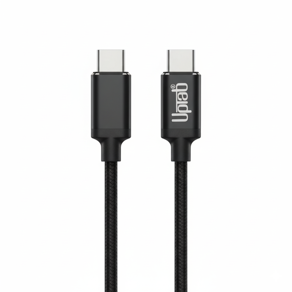 Black USB-C cable with 'Uplab' branding on a white background